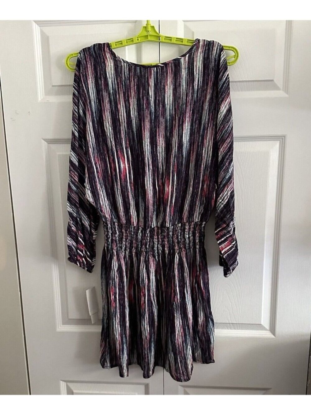 Lord & Taylor Design Lab Cold Shoulder Cinched Waist Mini Dress Multi Color LG - Picture 5 of 8